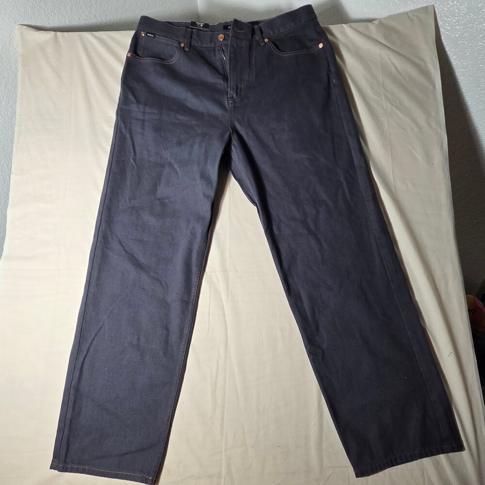 NWT RVCA Americana Relaxed Fit Jeans Size 36 Mens 100% Cotton Indigo Denim Skate